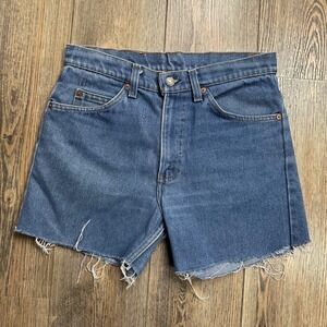 Levis Vintage 80s Orange Tab Denim Shorts Cut Off Medium Wash Size 30 4" Inseam